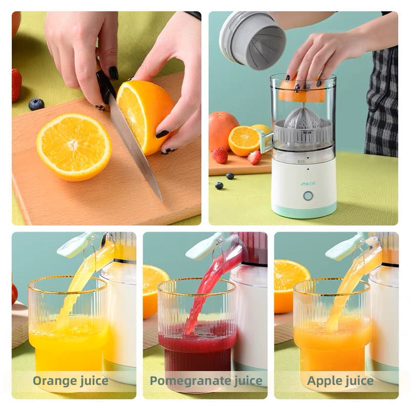 Portable Automatic Citrus Juicer - Electric Orange & Lemon Juicer | USB Rechargeable 45W Wireless Squeezer | Hands-Free Fresh Juice Maker for Home, Travel, Picnic