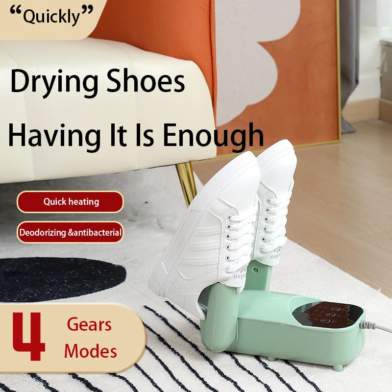 Electric Shoe Dryer & Deodorizer - Smart 4-Mode Shoe Warmer with Telescopic Outlet, 10 Min Quick Drying, Antibacterial & Deodorizing | for Sneakers, Boots, Slippers, Socks