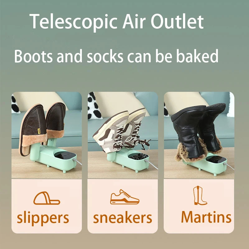 Electric Shoe Dryer & Deodorizer - Smart 4-Mode Shoe Warmer with Telescopic Outlet, 10 Min Quick Drying, Antibacterial & Deodorizing | for Sneakers, Boots, Slippers, Socks