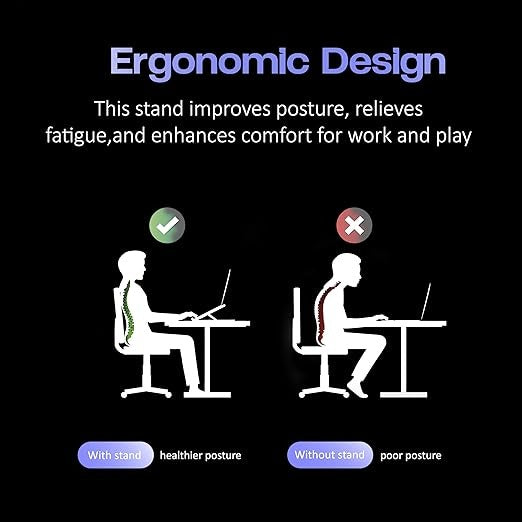Adjustable Aluminum Laptop Stand - Foldable Ergonomic Riser with Anti-Slip Grips | 10KG Capacity, Heat Dissipation, Portable with Carry Bag | for MacBook, Laptops 10-17"