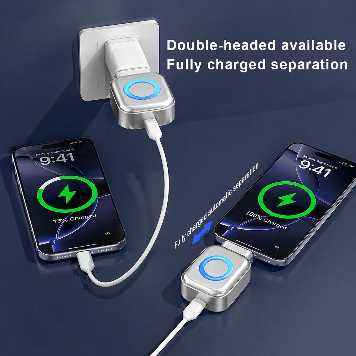 Auto Eject USB-C Charging Adapter with Smart Overcharge Protection - 140W Super Fast Charging, Auto Disconnect When 100% Full, LED Indicator, Battery Saver for iPhone, Samsung, Android