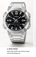 Casio Men's Stainless Steel Sports Watch - 10 Year Battery, 50M Water Resistant, LED Illuminator, Stopwatch, Daily Alarm | Analog Digital Combo